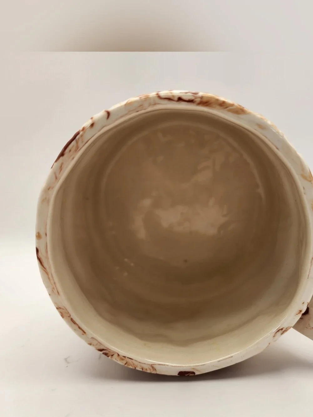 Vintage‎ Floral Embossed Mug Brown Marble Design North Pole Alaska Souvenir
